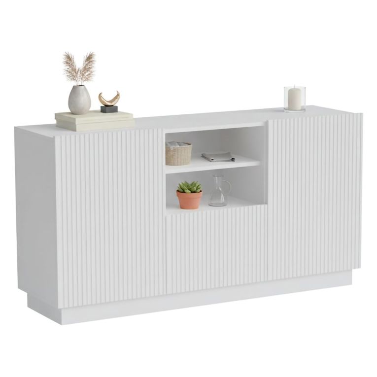 Credenza bianca 150x40x78h cm 2 ante e 1 cassetto - Serchio