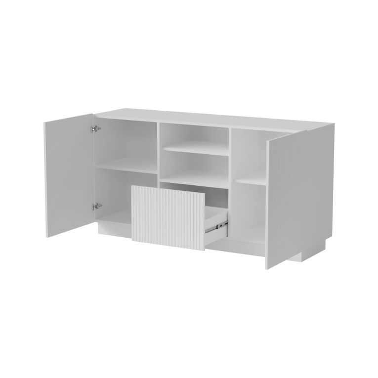 Credenza bianca 150x40x78h cm 2 ante e 1 cassetto - Serchio