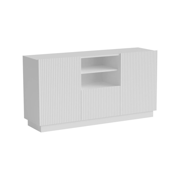 Credenza bianca 150x40x78h cm 2 ante e 1 cassetto - Serchio