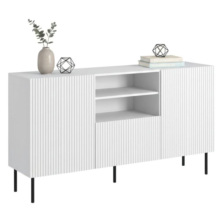 Credenza bianca 150x42x82h cm 2 ante e 1 cassetto - Malo