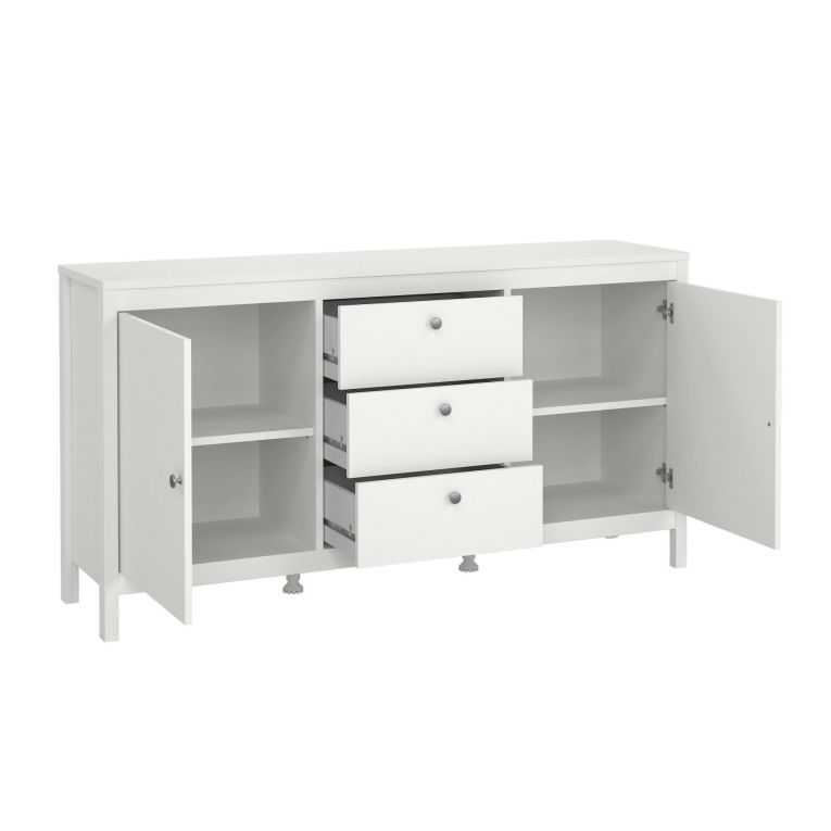 Credenza bianca 151x38x79h cm 2 ante e 3 cassetti - Whitney