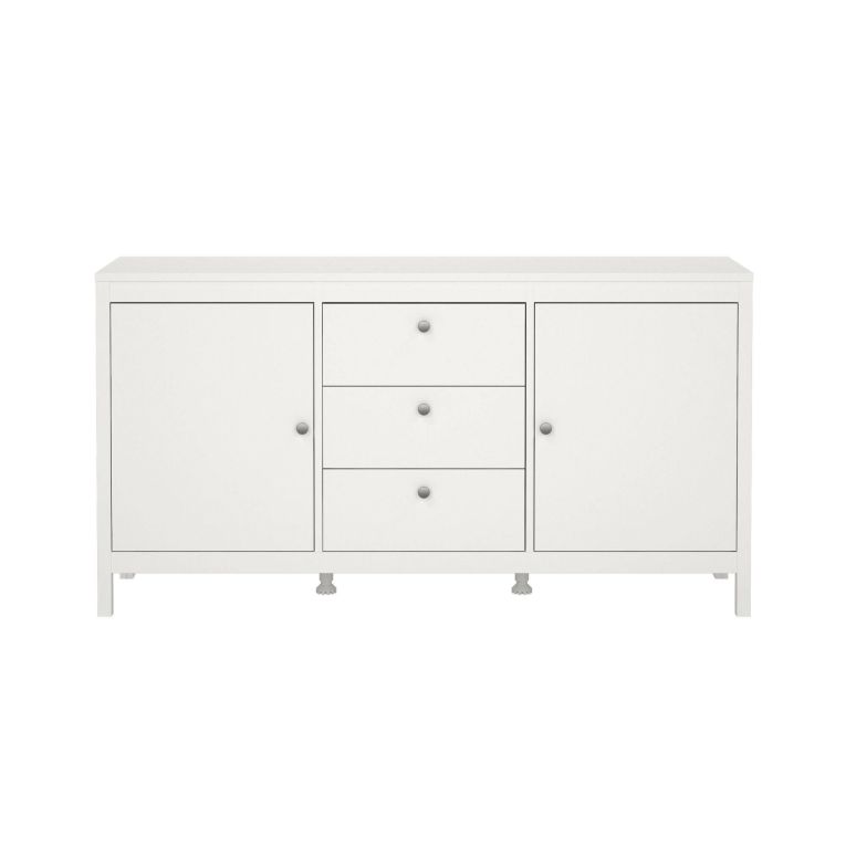 Credenza bianca 151x38x79h cm 2 ante e 3 cassetti - Whitney