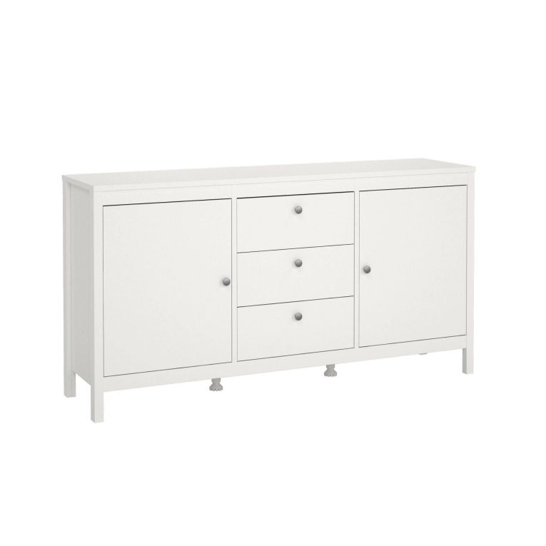 Credenza bianca 151x38x79h cm 2 ante e 3 cassetti - Whitney