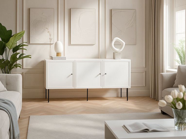 Credenza bianca 151x40x75h cm 3 ante - Vigasio