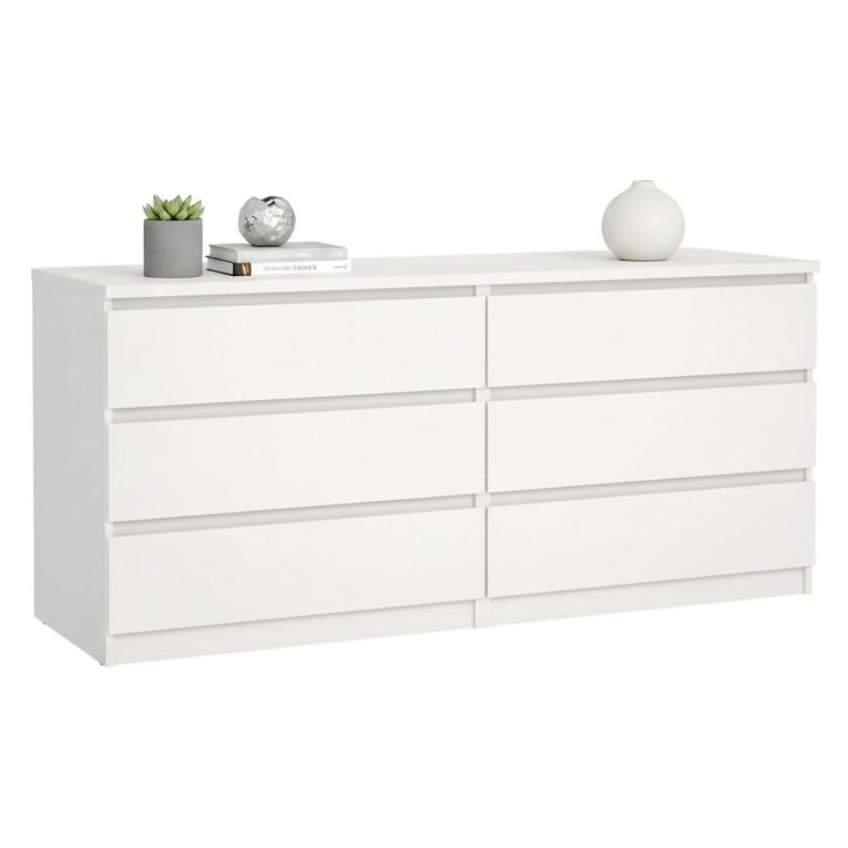 Credenza bianca 153x50x70h cm 6 cassetti - Abacadabra