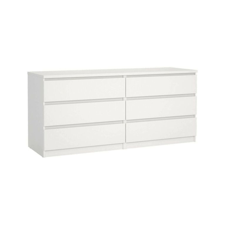 Credenza bianca 153x50x70h cm 6 cassetti - Abacadabra