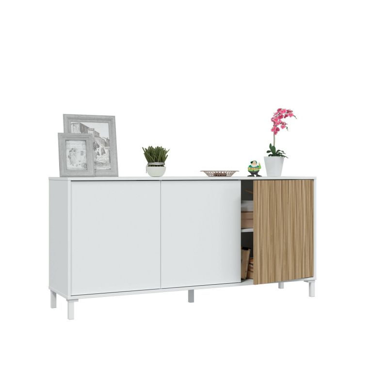 Credenza bianca 154x40x74h cm 3 ante - Ametista