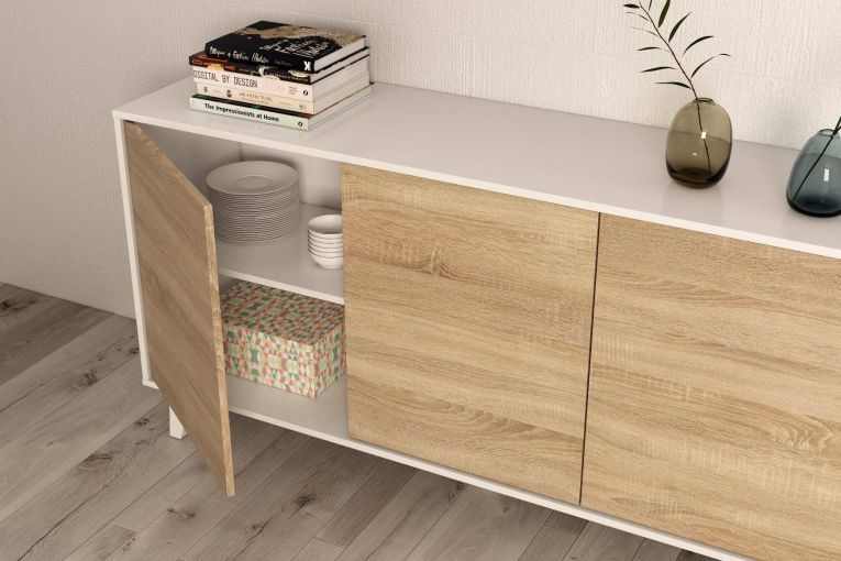 Credenza bianca 154x41x75h cm 3 ante - Acrolorum