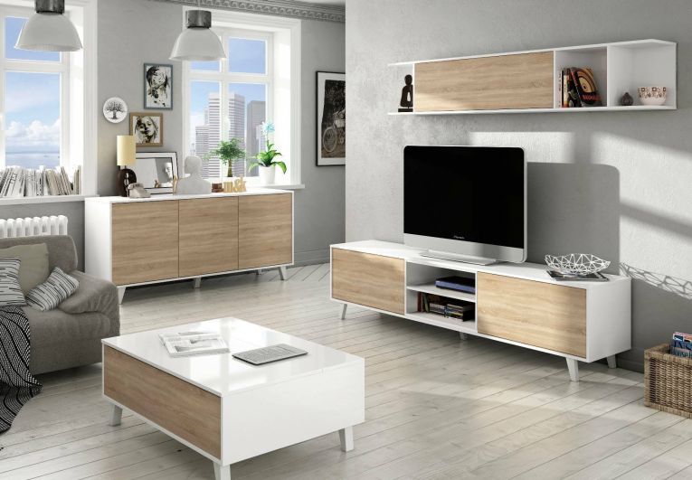 Credenza bianca 154x41x75h cm 3 ante - Acrolorum