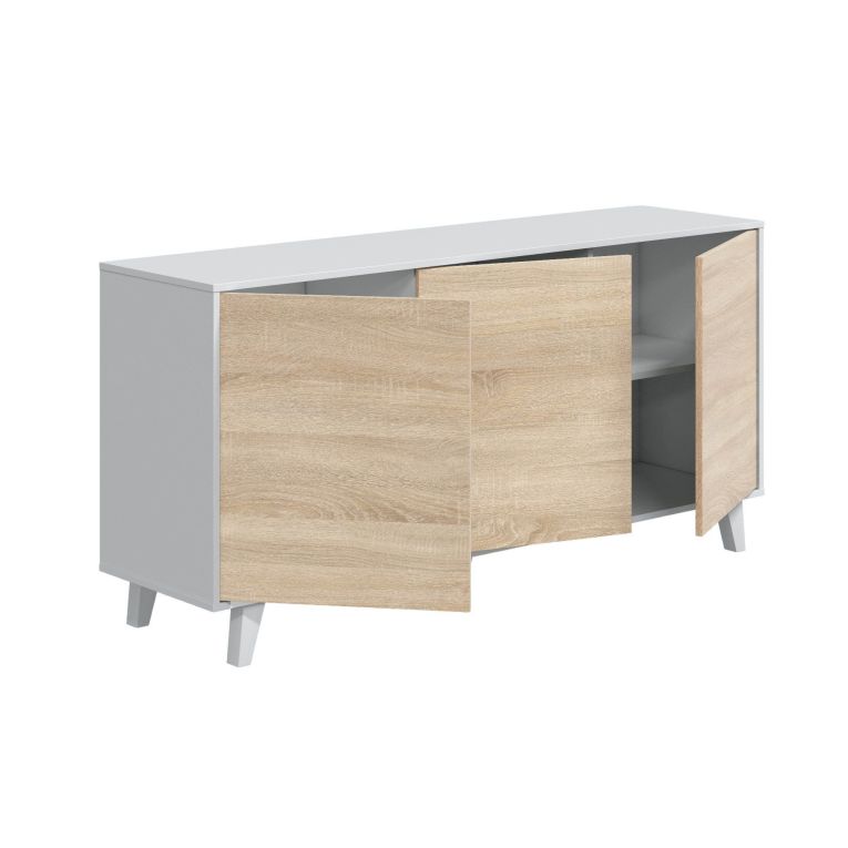 Credenza bianca 154x41x75h cm 3 ante - Acrolorum