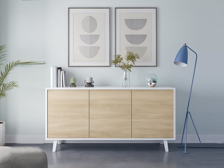 Credenza bianca 154x41x75h cm 3 ante - Acrolorum