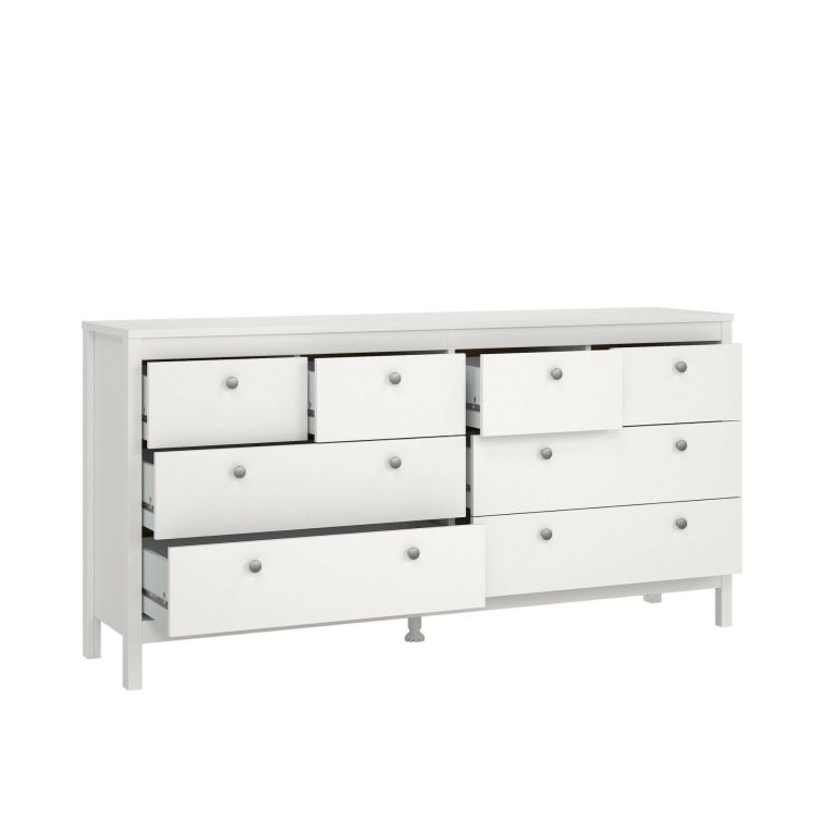 Credenza bianca 159x38x79h cm 8 cassetti - Kovsova