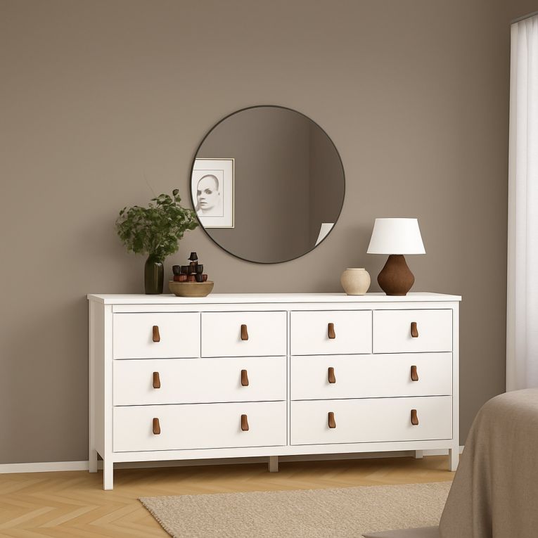 Credenza bianca 159x38x79h cm 8 cassetti - Wendy