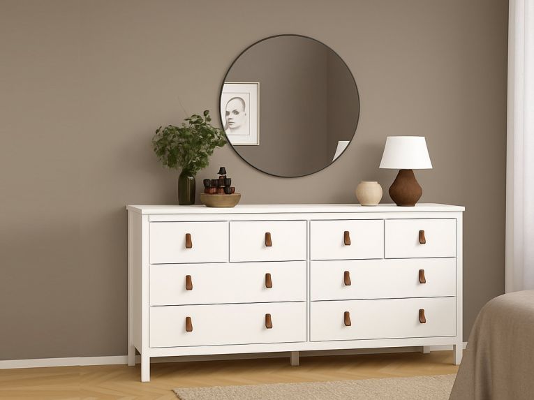 Credenza bianca 159x38x79h cm 8 cassetti - Wendy