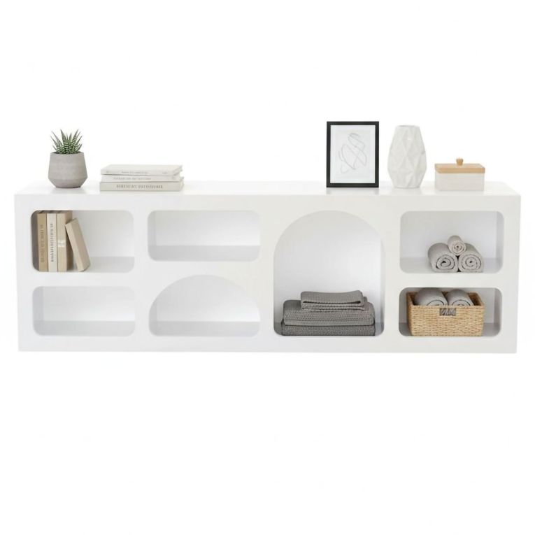 Credenza bianca 160x38x51h cm 7 vani - Arsenio