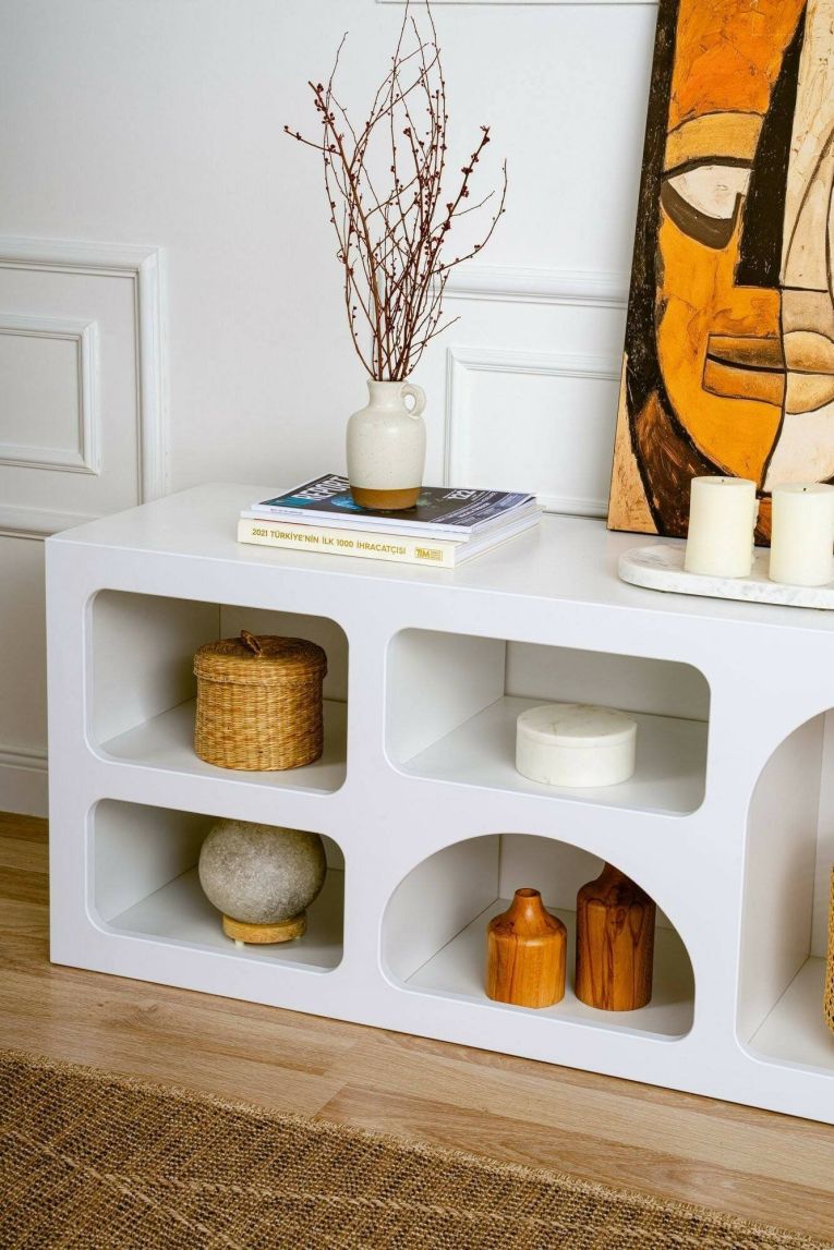 Credenza bianca 160x38x51h cm 7 vani - Arsenio