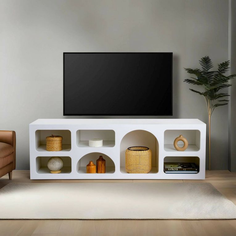 Credenza bianca 160x38x51h cm 7 vani - Arsenio