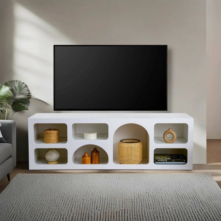 Credenza bianca 160x38x51h cm 7 vani - Arsenio