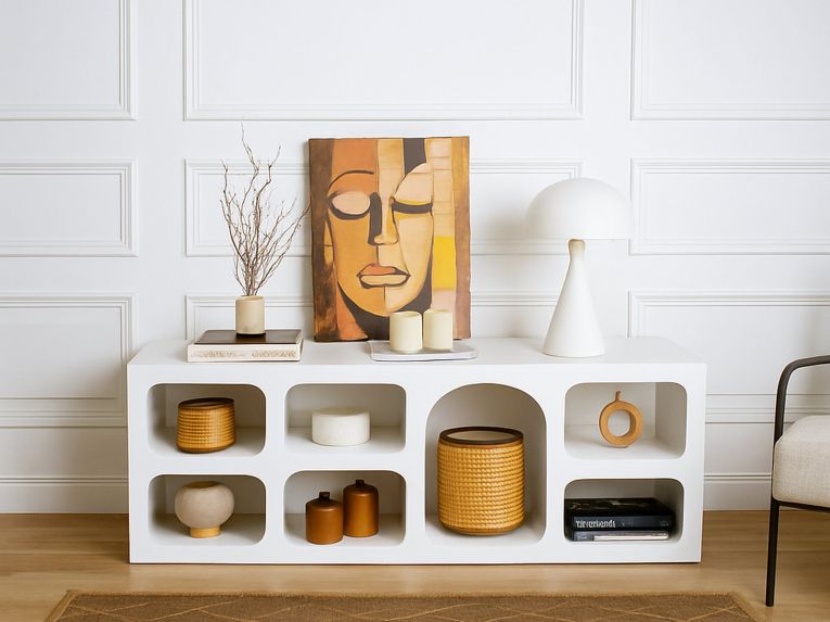 Credenza bianca 160x38x51h cm 7 vani - Arsenio