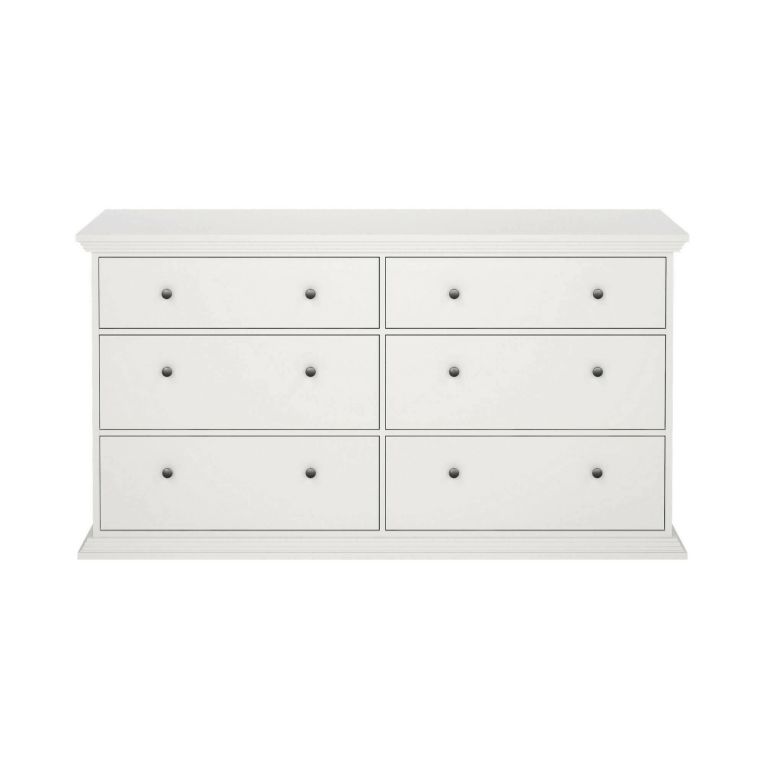 Credenza bianca 163x51x88h cm 6 cassetti - Hibaru