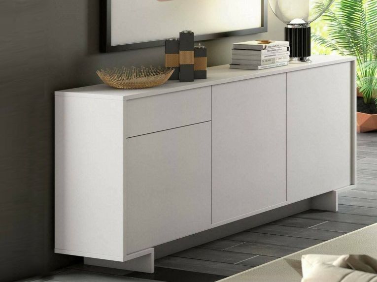 Credenza bianca 170x42x78h cm 3 ante e 1 cassetto - Aronne
