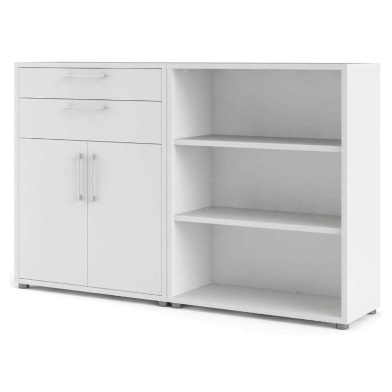 Credenza bianca 178x40x113h cm 2 ante e 2 cassetti - Albinea