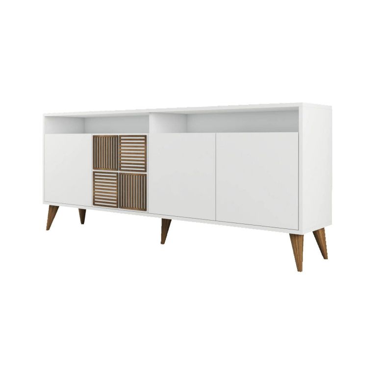 Credenza bianca 180x35x78h cm 4 ante - Benjamin
