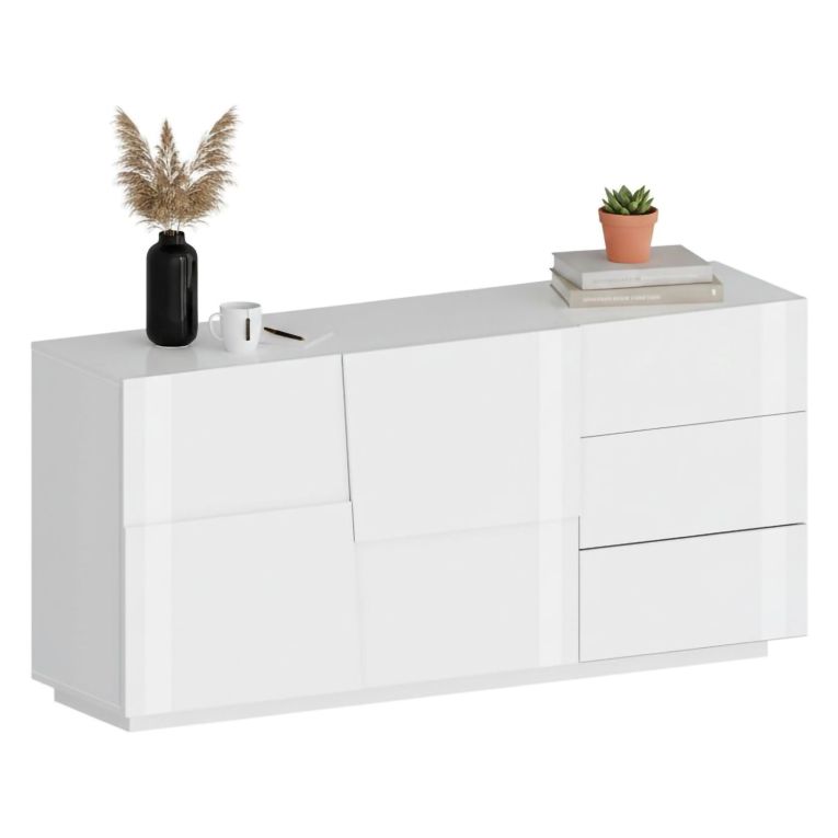 Credenza bianca 180x44x86h cm 2 ante e 3 cassetti - Avelignese