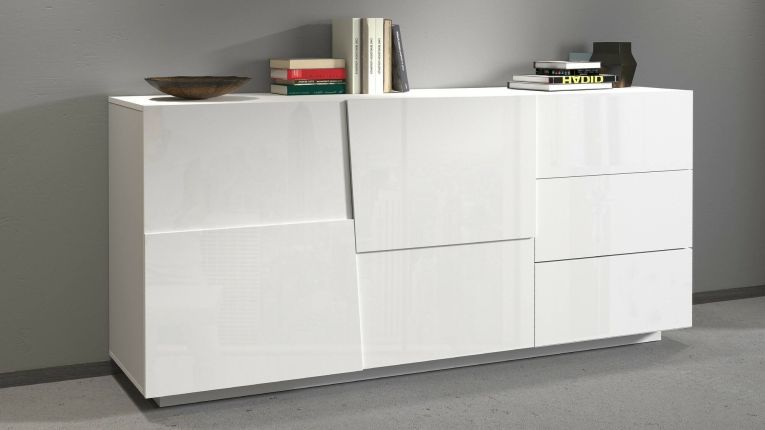 Credenza bianca 180x44x86h cm 2 ante e 3 cassetti - Avelignese