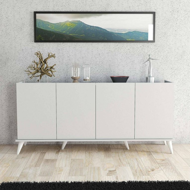 Credenza bianca 180x45x80h cm 4 ante - Paine