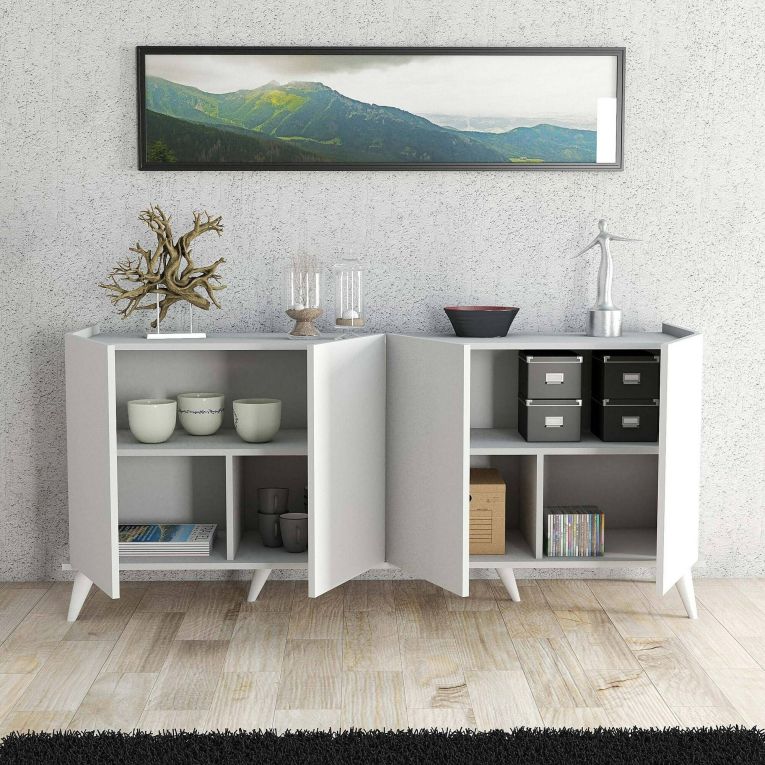 Credenza bianca 180x45x80h cm 4 ante - Paine