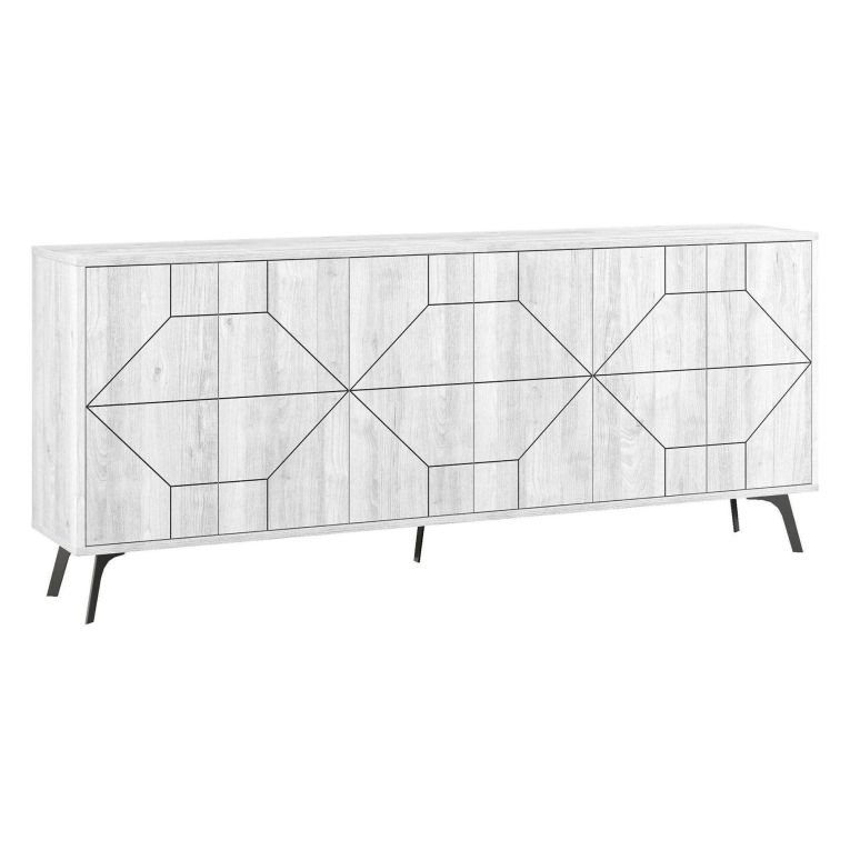 Credenza bianca 184x35x77h cm 4 ante - Earl