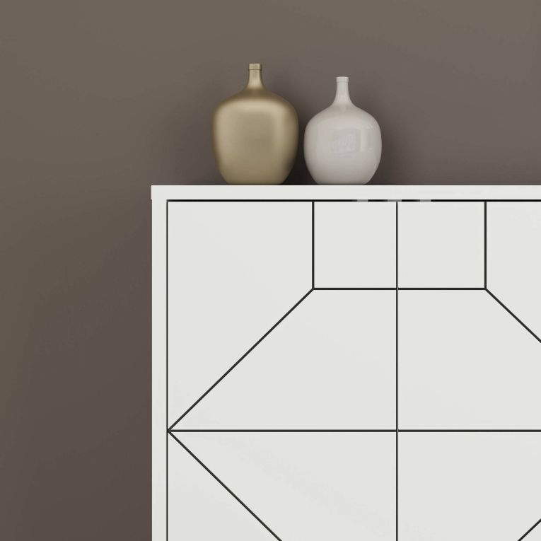 Credenza bianca 184x35x77h cm 6 ante - Africo