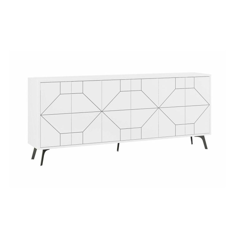 Credenza bianca 184x35x77h cm 6 ante - Africo