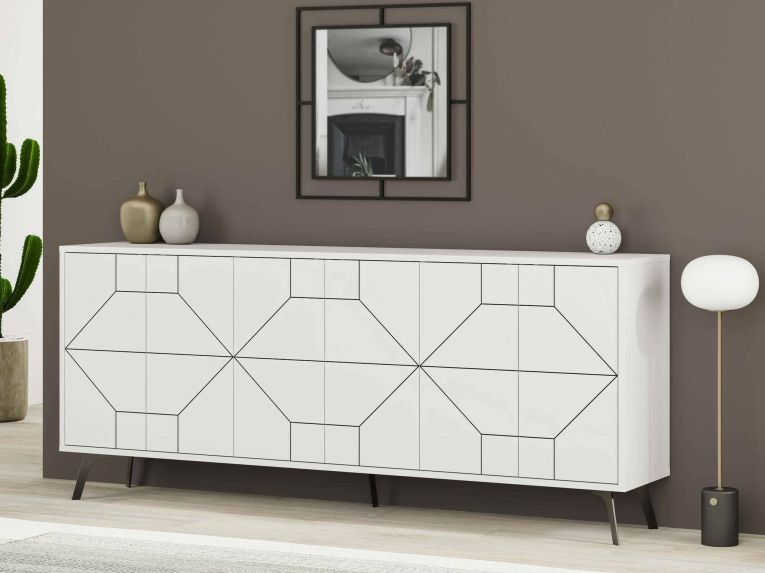 Credenza bianca 184x35x77h cm 6 ante - Africo