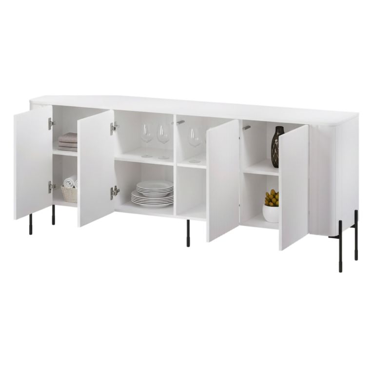 Credenza bianca 190x39x80h cm 4 ante - Laion