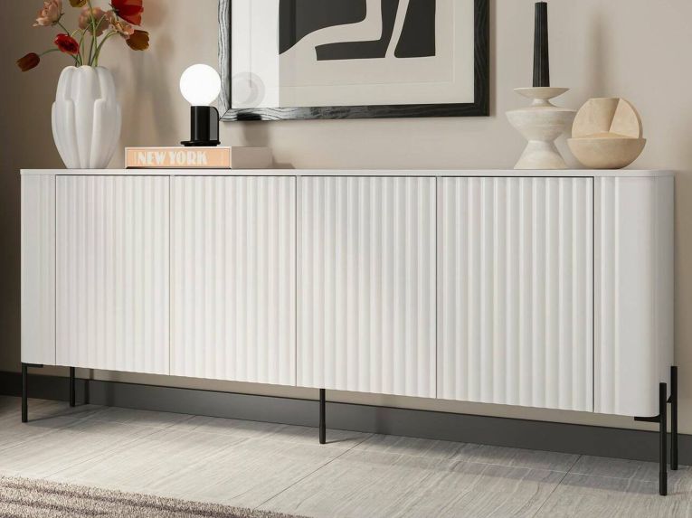 Credenza bianca 190x39x80h cm 4 ante - Laion