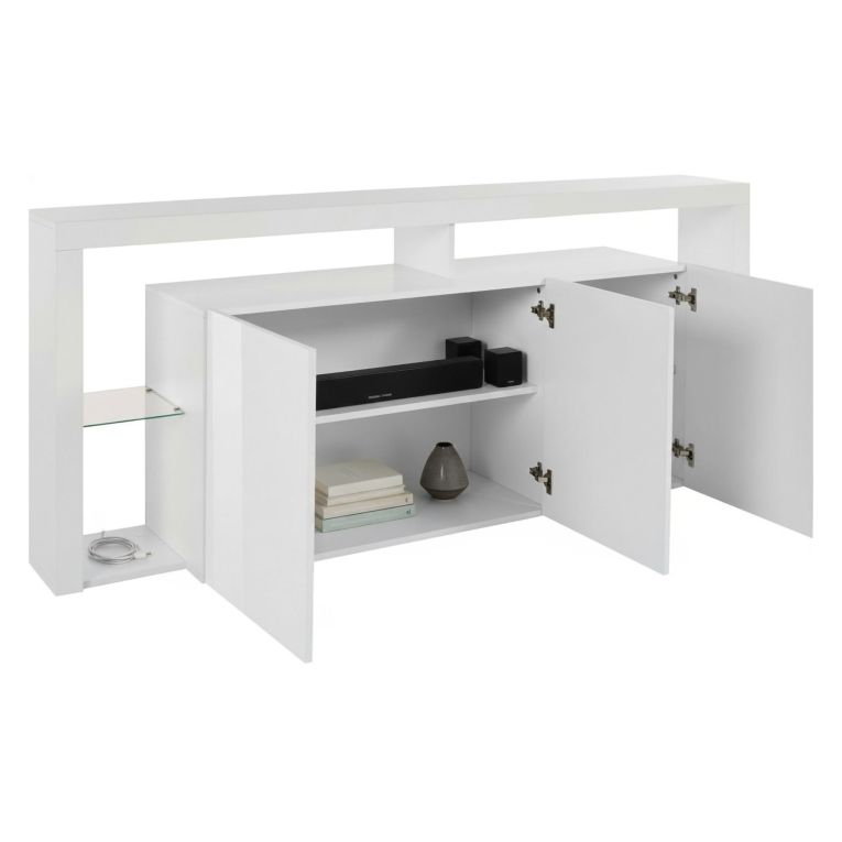 Credenza bianca 200x40x80h cm 3 ante - Andaleiv