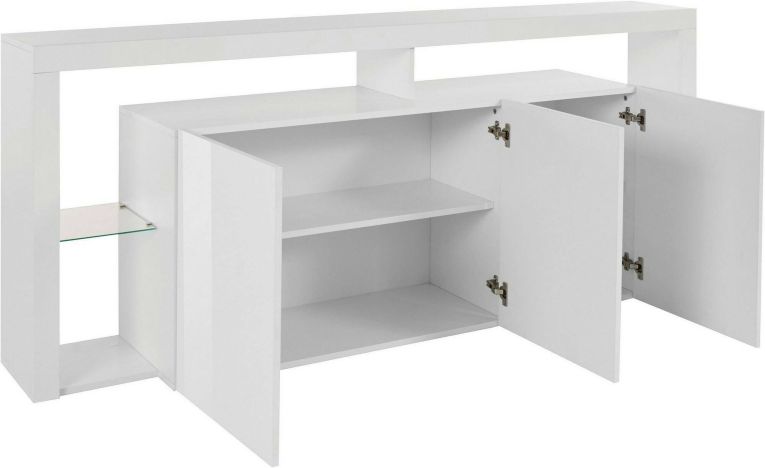 Credenza bianca 200x40x80h cm 3 ante - Andaleiv