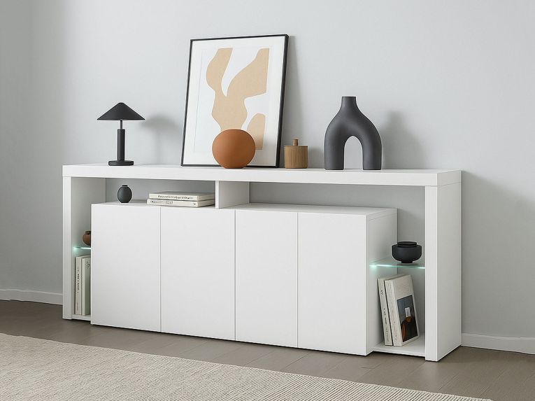 Credenza bianca 200x40x80h cm 3 ante - Andaleiv