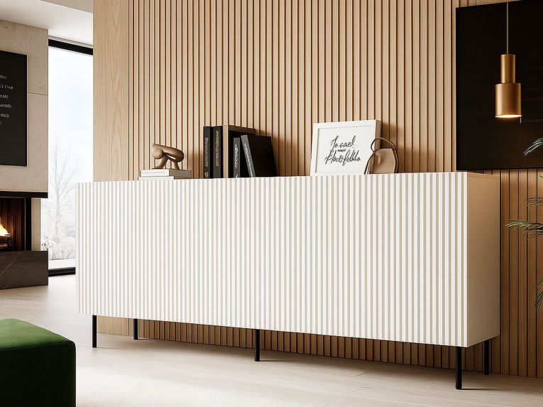 Credenza bianca 200x42x82h cm 4 ante - Corana