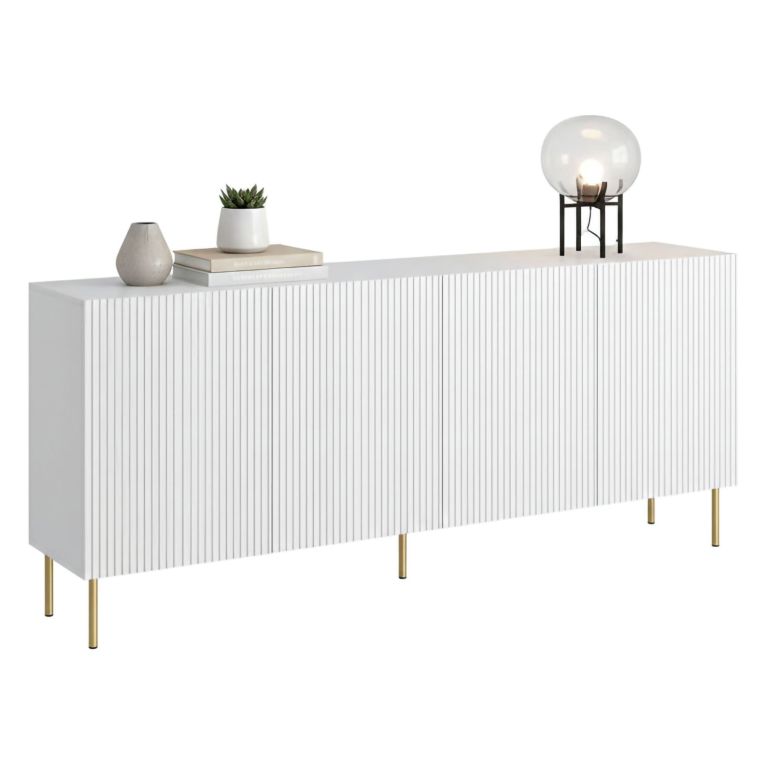 Credenza bianca 200x42x82h cm 4 ante - Londa