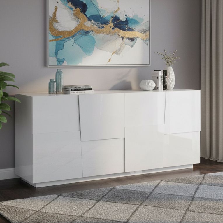 Credenza bianca 200x44x86h cm 4 ante - Arda