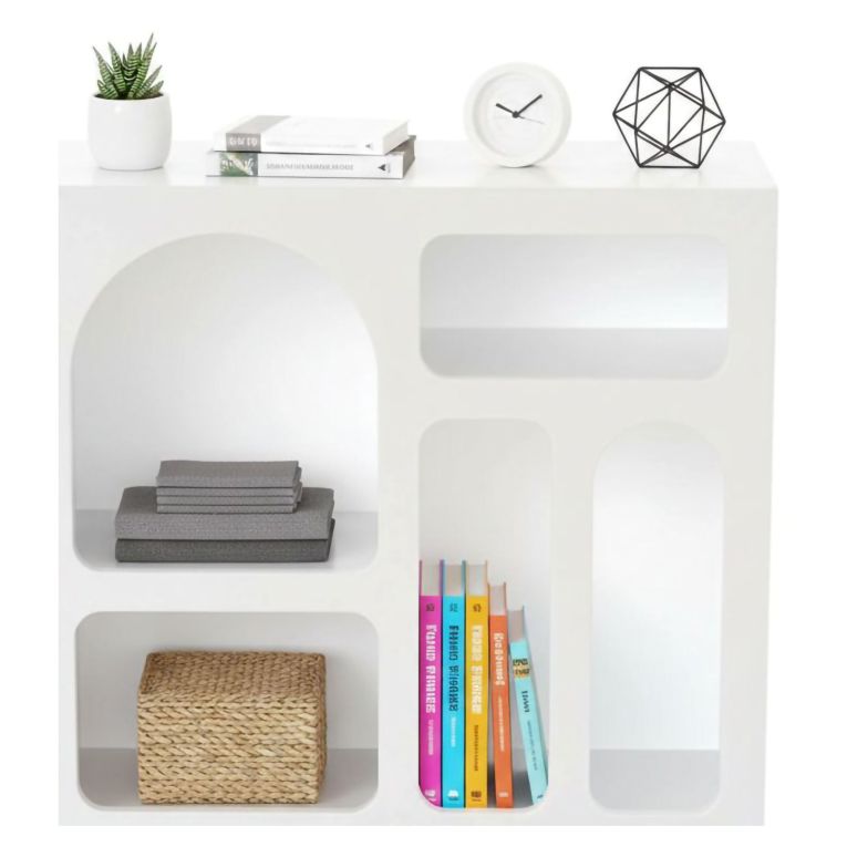 Credenza bianca 80x35x74h cm 4 vani - Arsenio