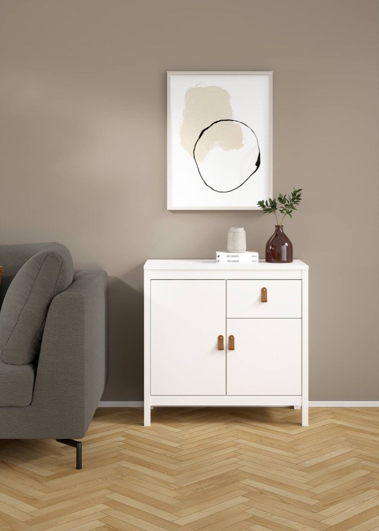 Credenza bianca 82x38x79h cm 2 ante e 1 cassetto - Romagna