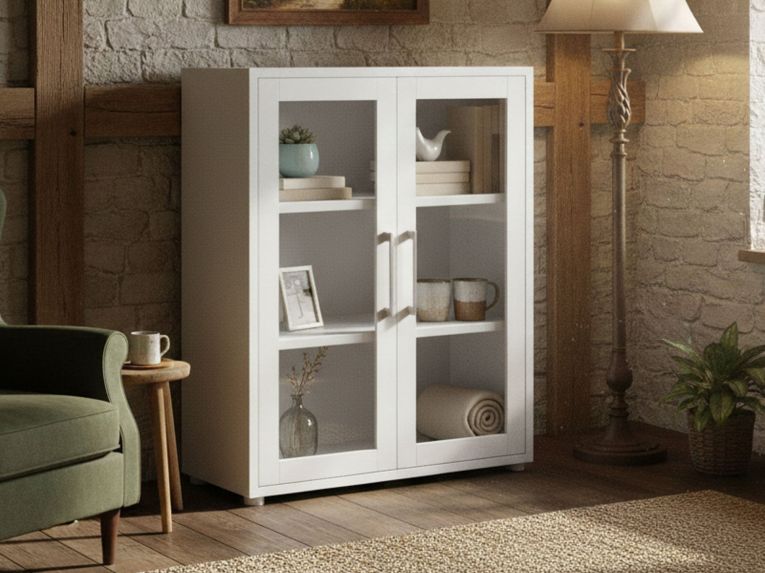 Credenza bianca 89x40x113h cm 2 ante - Ampezzo