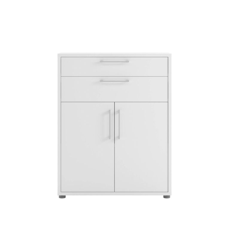 Credenza bianca 89x40x113h cm 2 ante e 2 cassetti - Agra