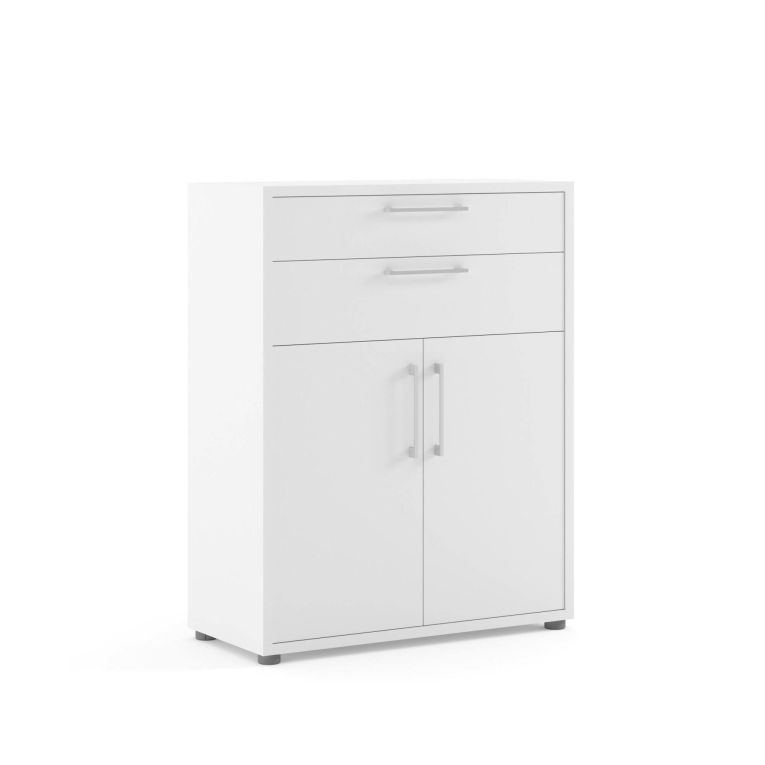 Credenza bianca 89x40x113h cm 2 ante e 2 cassetti - Agra