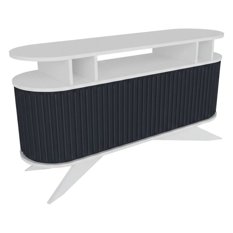 Credenza bianca e antracite 150x43x75h cm 2 ante - Joy