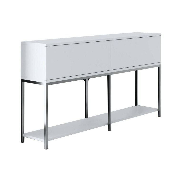Credenza bianca e argento 150x30x80h cm 2 ante - Basilia